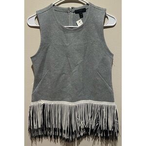 J. Crew Women’s NWT Fringe Sleeveless Top Size‎ XS - Grey